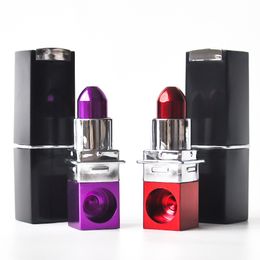 Lipstick Smoking Pipe Tobacco Pipe Cigarette case fashion magic lipstick pipe mini portable pipes tobacco grinder Best quality