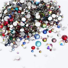 DIY Apparel Sewing Fabric Rhinestones 1440PCS 1.4-4.8 MM Multicolor resin flatback rhinestones Nail Art beads drill Jewellery accessories