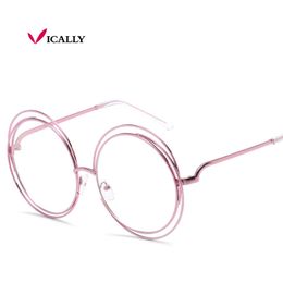 Wholesale-Oversize Glasses Frame Retro Vintage Clear Lens Optical Eyeglasses Large Round Eyewear Oculos de grau femininos