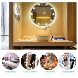 10 Bulbs Vanity LED Make up Mirror Lights Dimmable Warm/Cold Tones Dressing Mirrors Decorative Bulb Kit Makeup Accessory free ship 3