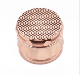 63MM Diameter Drum-shaped 4-layer Metal Smoke Grinder Manual Mesh Cover Smoke Grinder