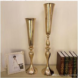 Royal Gold Silver Tall big Holder Wedding Table Centrepieces Decor Party Road Lead HolderMetal Flower Rack For DIY Event