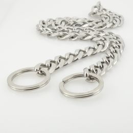 brand new Jewellery Cool Jewellery silver 13mm 28 inch stainless steel Link - Chain Curb necklace two Key ring clasp silver high polished