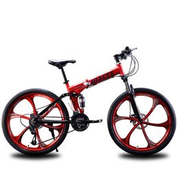 Mountain-Bike 21 speed 26"inch Folding bike road bike Double disc brakes folding mountain bikes student bicycle bicicleta