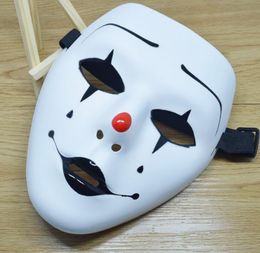Clown Hand-painted White Ghost Dance Mask Halloween Funny Street Dance Show Cute White Ball Mask Wholesale