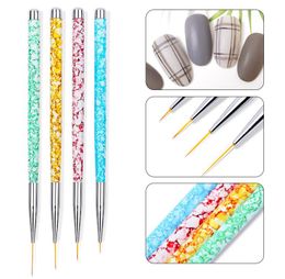 4pcs/set Nail Art Liner Painting Pen 3D Tips DIY Acrylic UV Gel Brushes Drawing Kit Flower Line Grid French Designer Manicure Tool