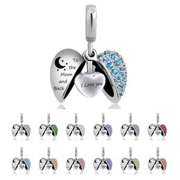 Angel Wing Cremation Jewelry I Love You to The Moon and Back Urn Ashes Necklace Keepsake Memorial Pendant