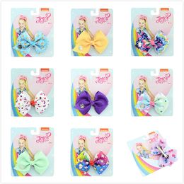 3.5 inch CUnicore Christmas Baby Girls Jojo siwa bows Print Grosgrain Ribbon Hairclip Barrettes bowknot Hairpins Hair Accessory