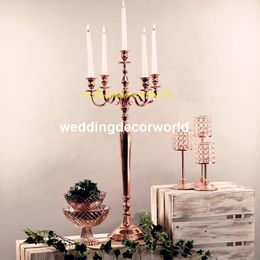 New style Tall no hangging Crystal Votive Candle Holder Gold Wedding Candelabra Chandelier Centerpiece decor420