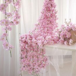 Artificial flowers cherry blossoms wisteria wedding occasion silk flowers one piece about 200cm long high quality