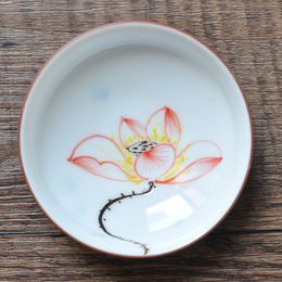 Ceramic Tea Bowl for puer Oolong Tea Plum/goldfish Handpainted Lotus Tea Cup Ceramic Cup Drinkware Home Decor