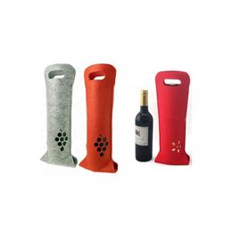 Felt Wine Tote Bag Bottle Carrier 40x14cm Wine Beer Bottle Gift Packing Bags Outdoor Party Wine Box Multi Colors