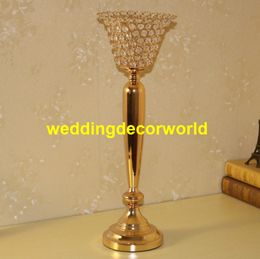 Glass crystal wedding centerpiece decoration tall metal candle holder candlestick flower vase stand decor355
