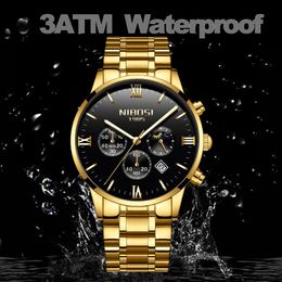 2024NIBOSI Men Military Army Quartz Wristwatch Mens Watches Top Brand Relogio Masculino Sun Moon Star Style Clock