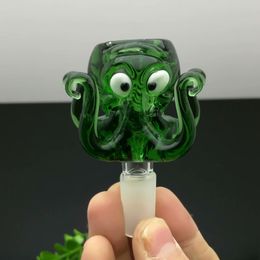 Green Octopus Glass Bubble Head Glass water hookah Handle Pipes smoking pipes High quality free shipping
