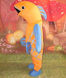 2018 High quality hot sale fish costume golden fish mascot suit for adult to wear