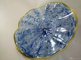 Decorative Coloured Murano Glass Plates Wholesale Hand Blown Hotel Plate Wall Hanging Murano Borosilicate Glass Plate Glass Leaf Plates