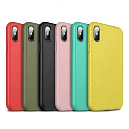 Eco Friendly Wheat Straw Biodegradable Phone Cases Shockproof Back Cover Shell For iPhone 11 12 Pro Max MIni