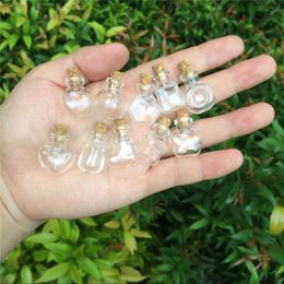 Glass Mini Bottles Pendants Small Diy Bottles With Cork Diy Cute Jars Christmas Wedding Gifts Vials Bottles 100pcs for Free Shipping it