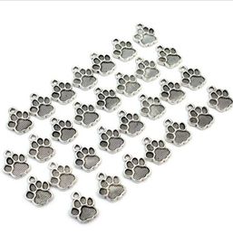 200pcs/Lot Vintage Tibetan Silver Paw Print Charms Pendants 12x15mm Charms for Jewellery Making DIY Bracelet Necklace