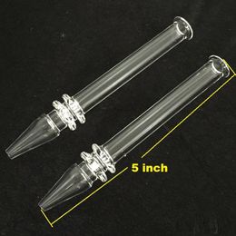 Quartz Rig Stick Nail 5 inches Clear Filter Tips Tester Quartz Straw Tube 12MM OD Glass Water Pipes For Dab Rigs bong