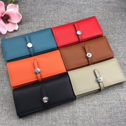 Hot Sale Soft Long Wallets Whole Leather Women Card Holders Purse Bags Fashion Cowskin Genuine Leather