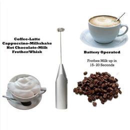 Stainless Steel Coffee Milk Frother Foamer Drink Electric Whisk Mixer Battery Operated Kitchen Egg Beater Stirrer 0702521