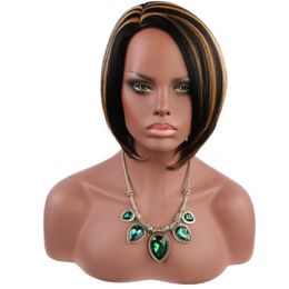 2020 Best Selling European and American Women's Fashion Natural Realistic High Temperature Silk Short Straight Hair Wig Headgear