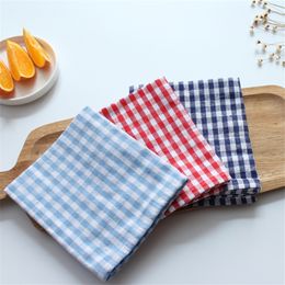 5pcs pure cotton checked napkin cloth western food background cloth nordic style dish cloth cloth table cloth of good quality