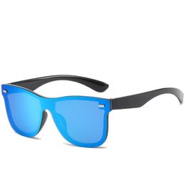 Fashion Riding Reflective Men Sunglasses Vintage One Pieces Designer Goggles Mirror Lenses 7 Colours UV400 Wholesale