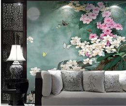 3d Customised wallpaper beautiful scenery wallpapers Magnolia Flower Bird Background Wall Decoration Painting