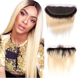 Brazilian Remy Virgin Hair Lace Frontal 13*4 Ear To Ear Straight 1B/613 Human Hair 13X4 Lace Frontal With Baby Hair Straight