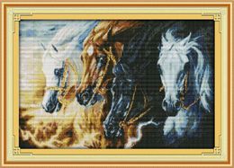 Galloping steed Handmade Cross Stitch Craft Tools Embroidery Needlework sets counted print on canvas DMC 14CT 11CT Home decor paintings