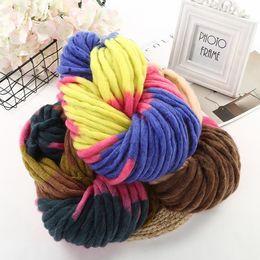 -DIY Pure вязаная мягкая мягкая шерстяная пряжа шерстяная система скручиваемость цветной цветной окрашивающий грубый ультрафинарный ткань сумка шляпа шарф
