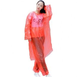 Practical Disposable Raincoats With Cap Plastic Pe Outdoor Camping Must Poncho Rainwear Emergency Split Rain Wear In Stock 1 8fs E19