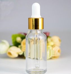 Hot Sale Clear Glass E Liquid Reagent Pipette Bottles With Eye Dropper 10ml 15ml 20ml 30ml 50ml 100ml With Gold Cap