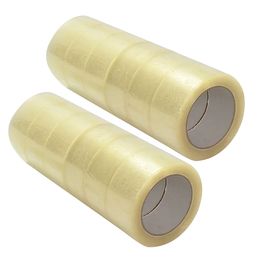 -12 cinta de embalaje Rolls lacre del cartón en movimiento Claro Embalaje para el transporte de la cinta adhesiva fuerte