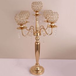 73cm tall New Candle Holders 5-arms/3-arms Candle Stand Wedding Decoration Candelabra Centrepiece Candlestick Silver/Gold decor00032