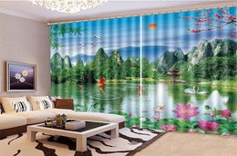 Wholesale 3d Curtain Window Beautiful Lakes Landscapes Customize Your Favorite Beautiful Blackout Curtains For You