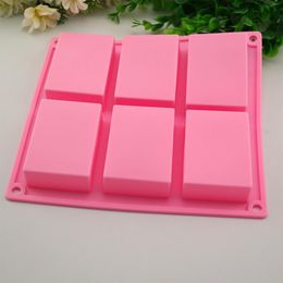 Cake Tools 6 Cavities Handmade Rectangle Square Silicone Soap Mould Chocolate Cookies Mould Cake Decorating Fondant Moulds