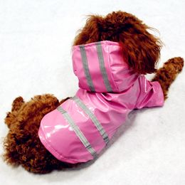 100% Waterproof Dog Raincoat Reflective Strip Pet Dog Clothes Raincoat Glisten For Small Medium Puppy Dog Raincoat Hooded 5Color284j