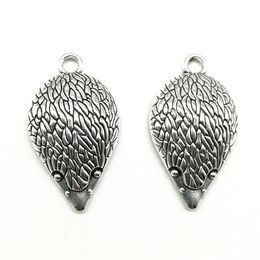 Wholesale lot 30PCS hedgehog antique silver charms pendants jewelry findings DIY for necklace bracelet 36*20mm DH0808