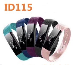 Hot ID115 Smart Bracelets Fitness Tracker Step Counter Activity Monitor Band Alarm Clock Vibration Heart rate monitoring Wristband