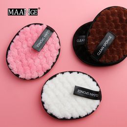 MAANGE 4 Colours Soft Flannelette Makeup Puff Double Sided Makeup Sponge for Women Lady Beauty Face Cosmetic Makeup Cleaning Tool