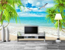 Custom Wall Mural Large Wall Painting Modern 3D Stereoscopic Realistic HD resolution wave scenery Living Room TV Backdrop Wallpaper