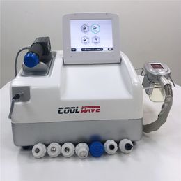 Portable Cool Wave 2 handles in 1 cryolipolysis and ED therapy shock wave pain therapy body slimming