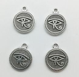 50pcs/Lot Eye Alloy Tibet Silver Charms Pendants Retro Style Jewelry DIY Pendant For Keychain Bracelet Earrings 18*15mm