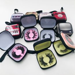 25mm 5D Custom Mini Zipper Hard Eyelashes Headphone Holder Case Portable Mink Lashes Pouch Box