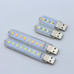Мини 3LEDs 8LEDS USB 5V LED ночник настольная лампа для чтения кемпинг лампы детские подарки для мобильных зарядных устройств ноутбуков