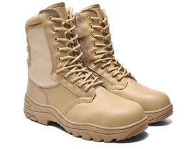 leather high Gang steel head anti pressure military boots anti puncture tactical boots wear resistant combat Outdoor training Sneaker yakuda local online store